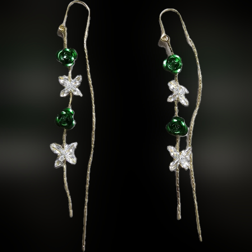 💜 Butterfly Threader Earring - Picture 3 of 4